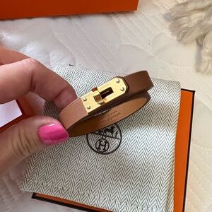 Hermes Mini Kelly Double Tour Bracelet in Gold